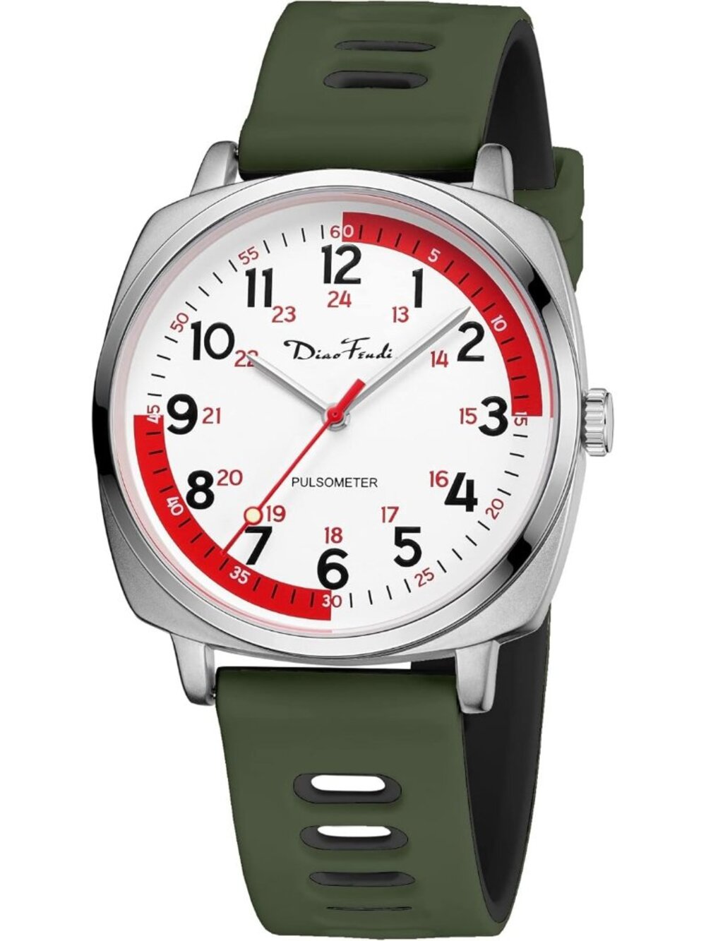 Diaofendi Women's Army Green Analog Nurse Medical Professional Waterproof Watch